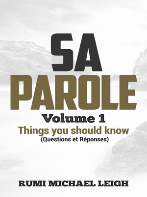cover image of SA PAROLE "Volume 1"